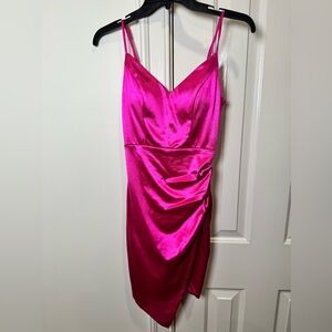 Honey and Rosie Fuchsia Asymmetrical Dress